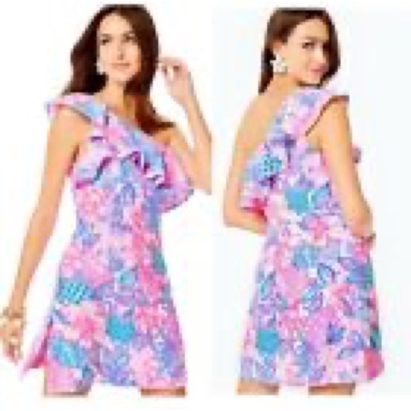 Kipton One-Shoulder Dress with Hidden Shorts - Picture 4 of 4